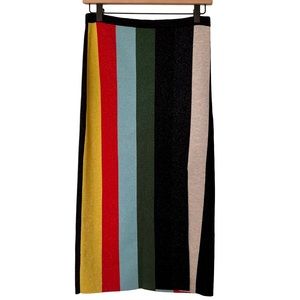 Diane von Furstenberg Metallic Merino Wool Blend Knit Skirt, NWT, Small